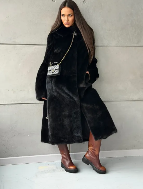 Шуба из норки Blackglama с капюшоном - фото 5