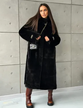 Шуба из норки Blackglama с капюшоном - фото 12