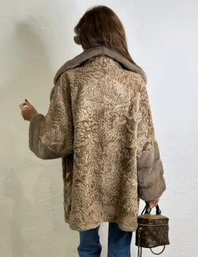 Каракуль кимоно паркет английский воротник - фото 2