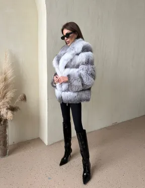 Шуба из меха арктической лисы - фото 4