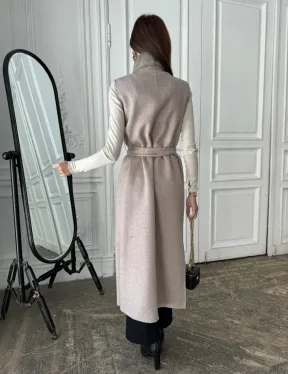 Пальто с мехом норки цвет серый - фото 2