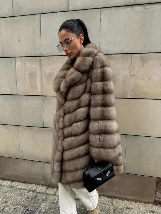 Шуба из куницы женская - цвет тор-тор - фото 13